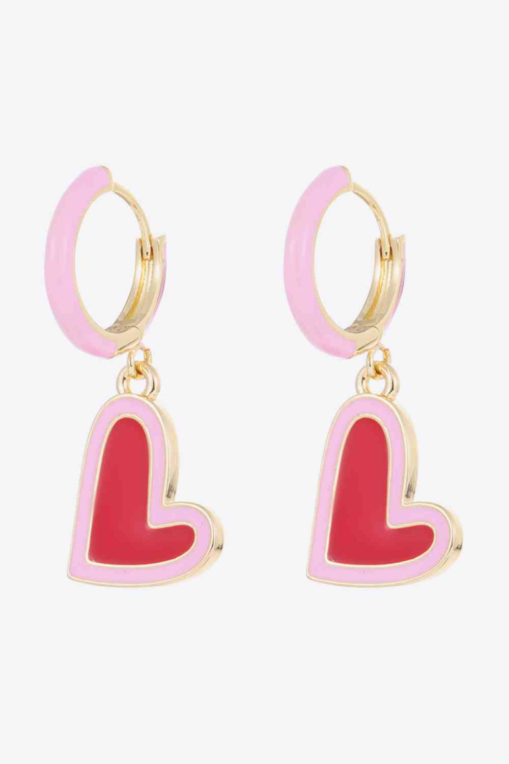 Stainless Steel Concentric Open Love Heart Slinky Drop Hook Earrings (Pair)