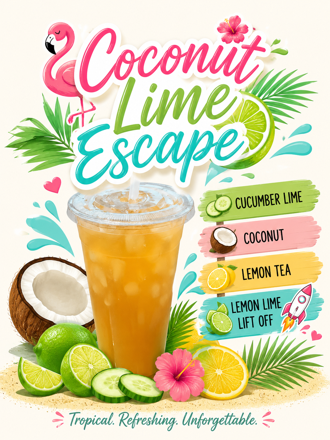 COCONUT LIME ESCAPE loaded tea