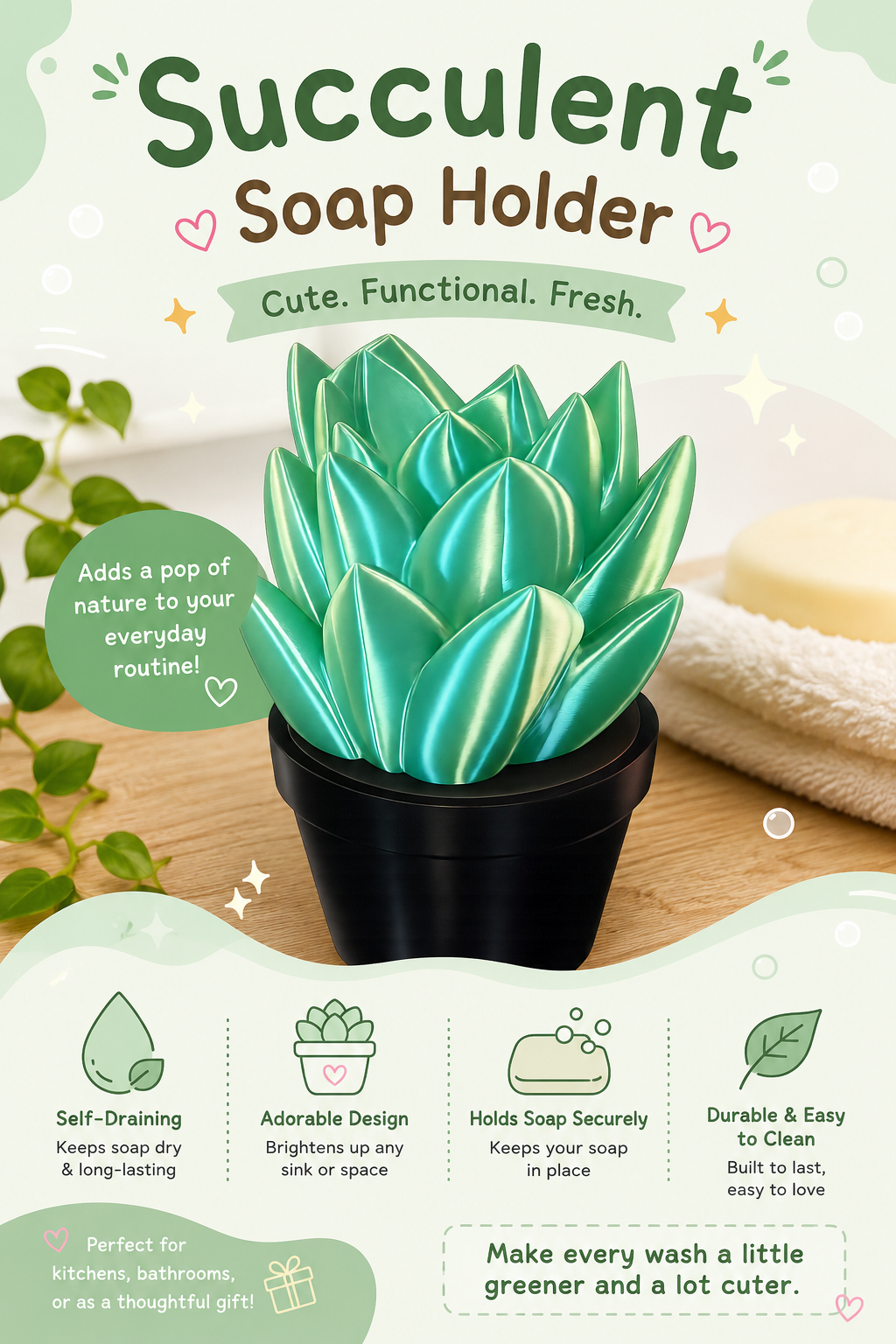 Succulent Soap Holder